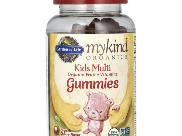 Garden of Life, MyKind Organics, детский мультивитамин, органический ароматизатор со вкусом вишни, 120 веганских жевательных конфет в форме мишек