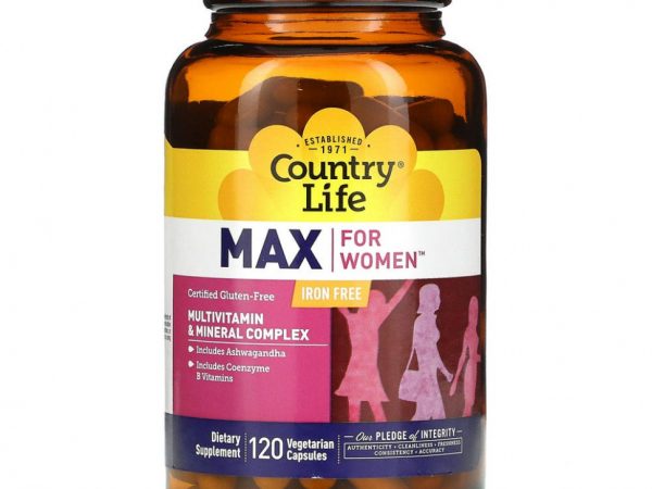 Country Life, Max for Women, Multivitamin & Mineral Complex, Iron Free, 120 Veggie Caps