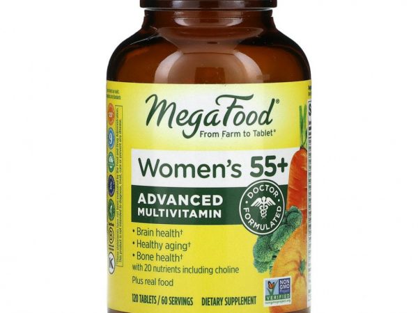 MegaFood, Multi for Women 55+, комплекс витаминов и микроэлементов для женщин старше 55 лет, 120 таблеток