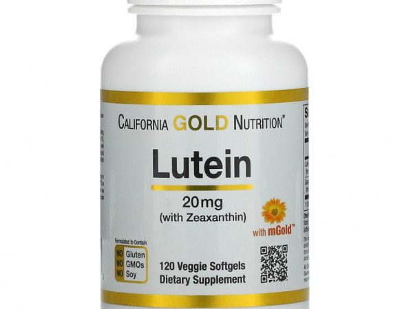 California Gold Nutrition, лютеин с зеаксантином, 20 мг, 120 растительных мягких таблеток