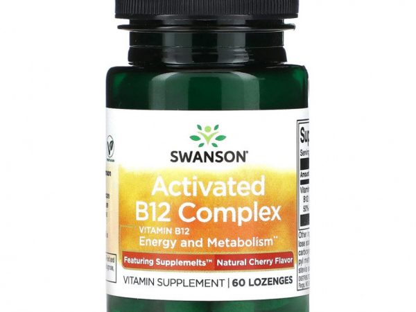 Swanson, Activated B12 Complex, натуральная вишня, 60 пастилок