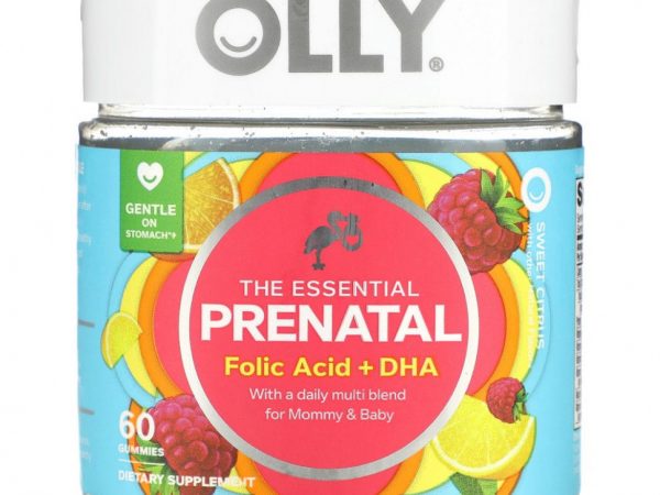 OLLY, The Essential, пренатальная, фолиевая кислота и ДГК, 60 жевательных таблеток