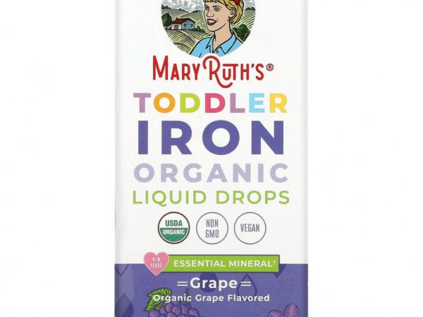 MaryRuth Organics, Органические жидкие капли с железом для малышей, для детей от 1 до 3 лет, с виноградом, 60 мл (2 жидк. Унции)