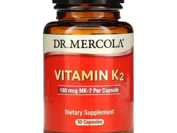 Dr. Mercola, Витамин K2, 180 мкг, 30 капсул