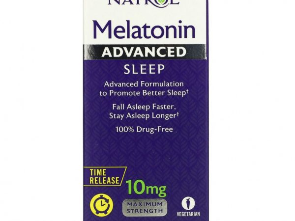 Natrol, мелатонин, улучшенный сон, медленное высвобождение, 10 мг, 60 таблеток