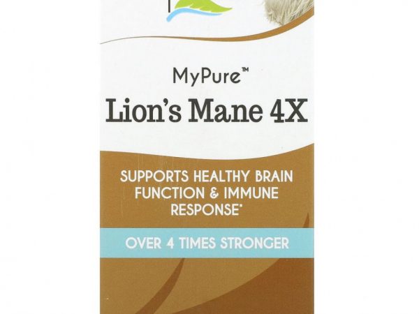 Pure Essence, MyPure, ежовик гребенчатый 4X, 60 растительных капсул
