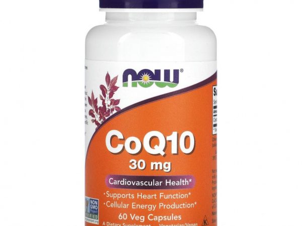 NOW Foods, коэнзим Q10, 30 мг, 60 вегетарианских капсул