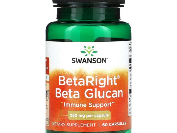 Swanson, BetaRight, бета-глюкан, 250 мг, 60 капсул