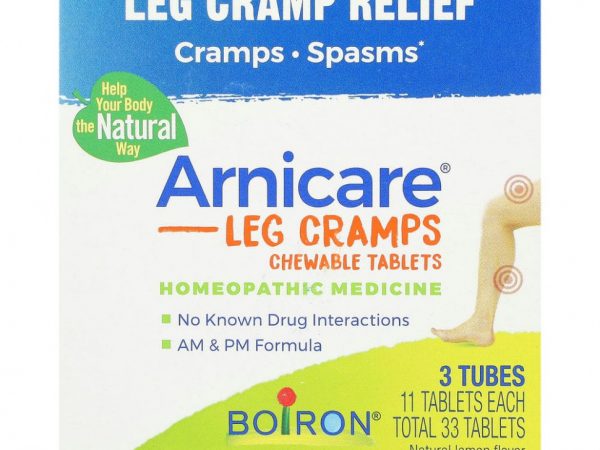 Boiron, Arnicare Leg Cramps, облегчение судороги ног, 3 тюбика, 11 жевательных таблеток в тюбике