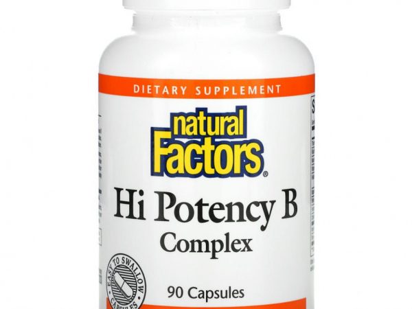 Natural Factors, высокоэффективный комплекс витаминов группы B, 90 капсул