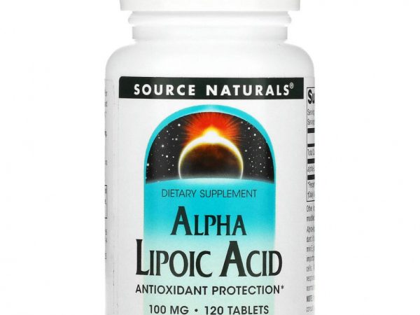Source Naturals, Альфа-липоевая кислота, 100 мг, 120 таблеток