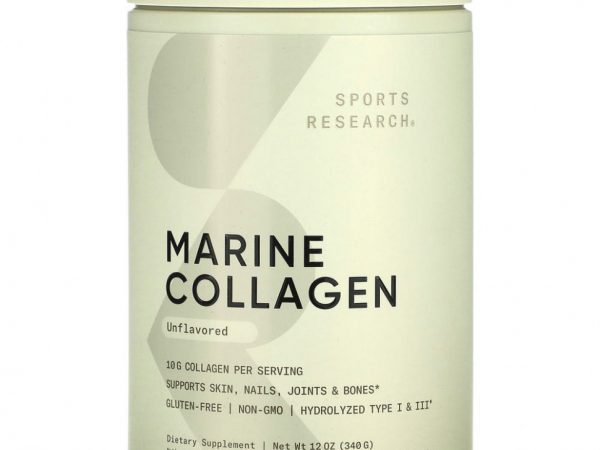 Sports Research, Пептиды из морского коллагена, с нейтральным вкусом, 340 г (12 унций)