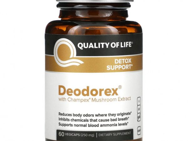 Quality of Life Labs, Deodorex, с экстрактом грибов Champex, 250 мг, 60 вегетарианских капсул
