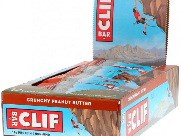 Clif Bar, Энергетический батончик с хрустящим арахисом, 12 батончиков, весом 68 г (2,40 унции) каждый
