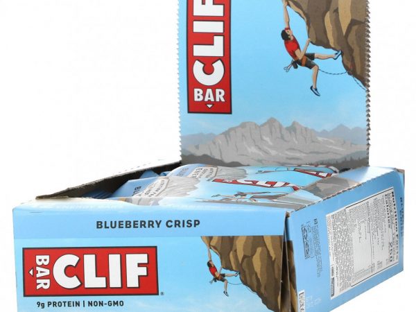 Clif Bar, One Bar, хрустящее печенье с голубикой, 12 батончиков, вес каждого 68 г (2,40 унции)