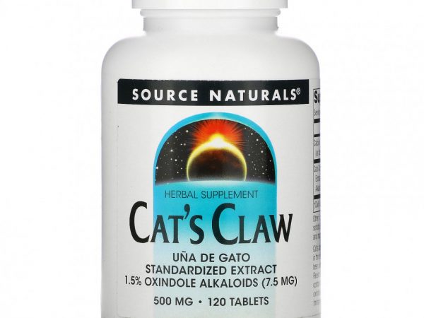 Source Naturals, Растение кошачий коготь, 500 мг, 120 таблеток