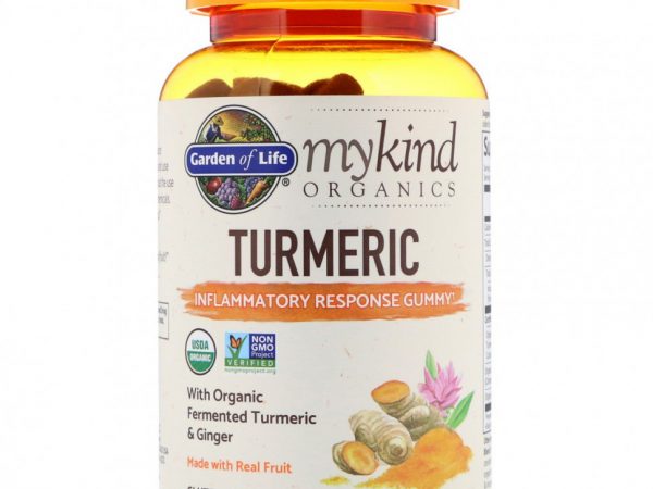 Garden of Life, MyKind Organics, куркума, противовоспалительные жевательные таблетки, 120 веганских жевательных таблеток