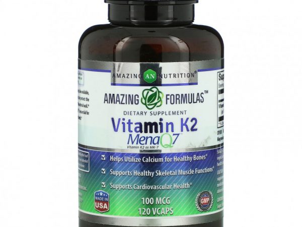 Amazing Nutrition, Витамин K2, 100 мкг, 120 капсул