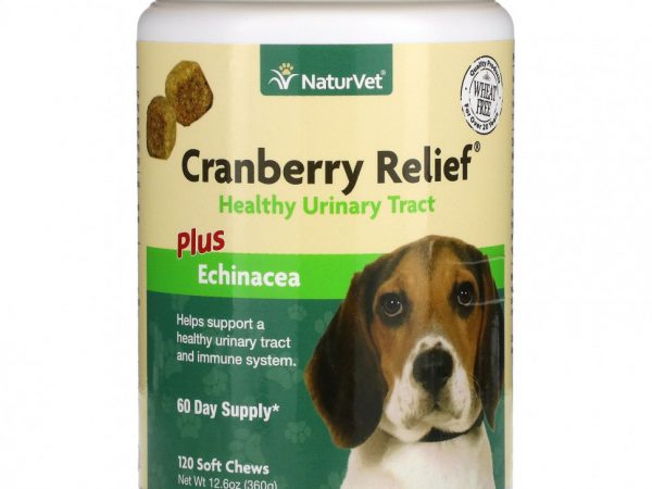 NaturVet, Cranberry Relief Plus, эхинацея, для собак, 120 жевательных таблеток, 360 г (12,6 унции)