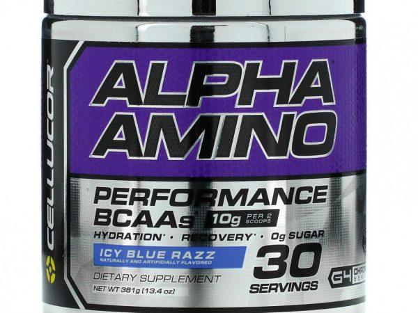 Cellucor, Alpha Amino, BCAA для улучшения результатов, льдисто-голубая вспышка, 381 г (13,4 унции)