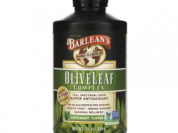 Barlean's, Комплекс из листьев оливы, вкус перечной мяты, 454 г (16 унций)