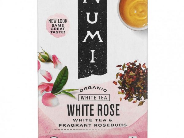 Numi Tea, органический чай, белый чай, белая роза, 16 чайных пакетиков, 32 г (1,13 унции)