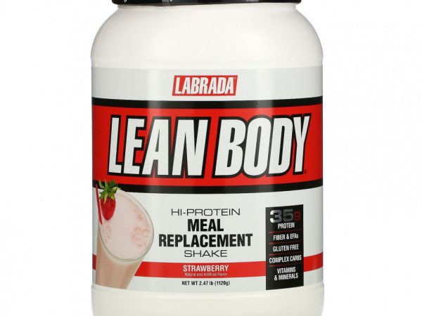 Labrada Nutrition, Lean Body, заменитель пищи с высоким содержанием протеина, со вкусом клубники, 1120 г (2,47 фунта)