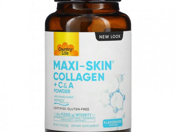 Country Life, Maxi-Skin Collagen + C & A Powder, 2.74 oz (78 g)