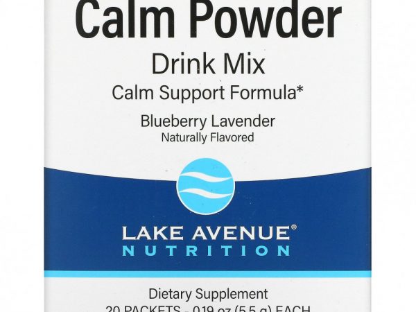 Lake Avenue Nutrition, Calm, смесь для приготовления успокаивающего напитка, голубика и лаванда, 20 пакетиков по 5,5 г (0,19 унции)