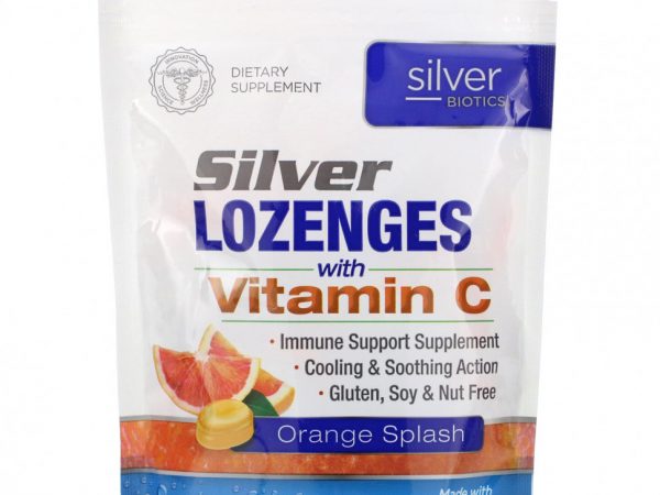 American Biotech Labs, Silver Biotics, Серебряные леденцы, 60 частей на миллион SilverSol, апельсиновый всплеск, 21 леденец