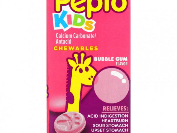 Pepto Bismol, Для детей, жевательные таблетки с пепто, жевательная резинка, 24 жевательные таблетки