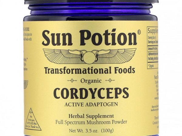 Sun Potion, органический порошок из гриба кордицепс, 100 г (3,5 унции)