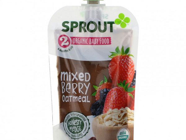 Sprout Organic, Детское питание, от 6 месяцев и старше, ягодная овсянка, 3,5 унции (99 г)