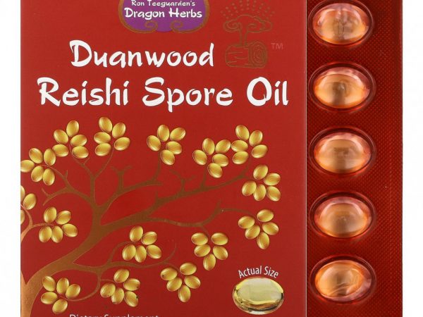 Dragon Herbs, Duanwood масло из спор грибов рейши, 500 мг, 30 капсул