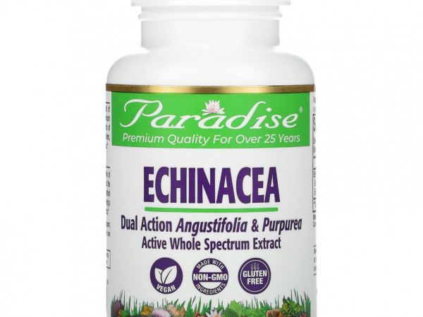 Paradise Herbs, эхинацея, 30 вегетарианских капсул