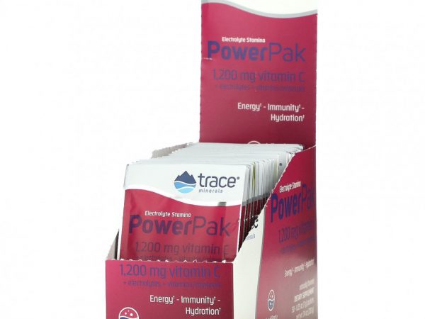 Trace Minerals ®, Electrolyte Stamina PowerPak, ягодная смесь, 30 пакетиков по 7 г (0,25 унции)