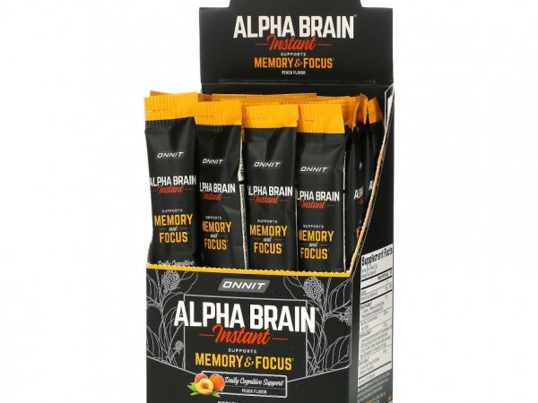 Onnit, Alpha Brain Instant, Natural Peach, 30 Packets, 0.13 oz (3.6 g) Each