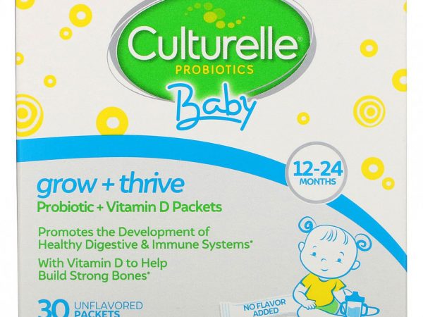 Culturelle, пробиотики, для детей, «Рост и развитие», пробиотики + витамин D в пакетиках, от 12 до 24 месяцев, 30 порционных пакетиков