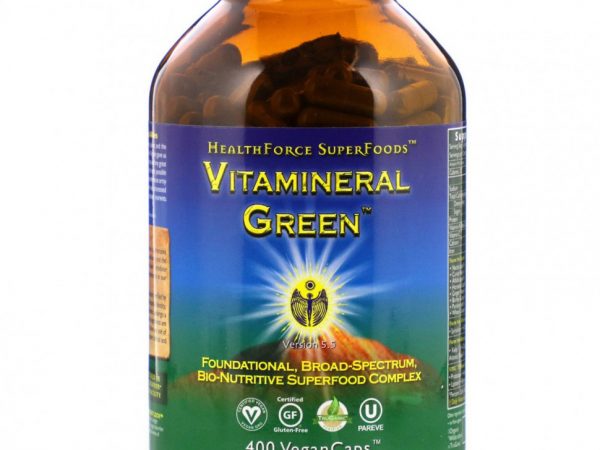 HealthForce Superfoods, Vitamineral Green, версия 5.5, 400 веганских капсул