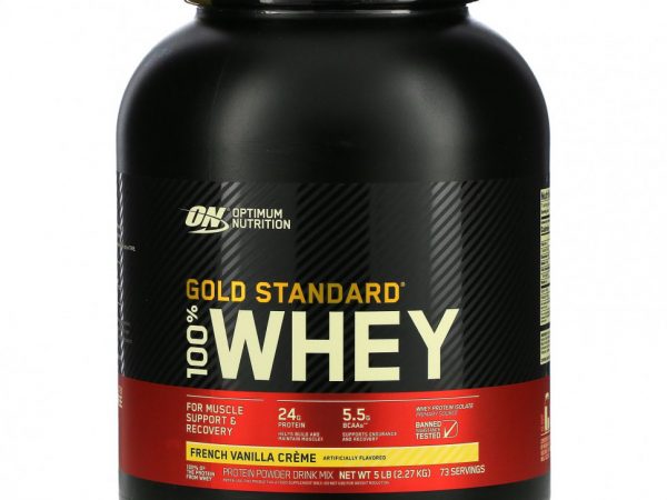 Optimum Nutrition, Gold Standard 100% Whey, сывороточный протеин, французский ванильный крем, 2,27 кг (5 фунтов)