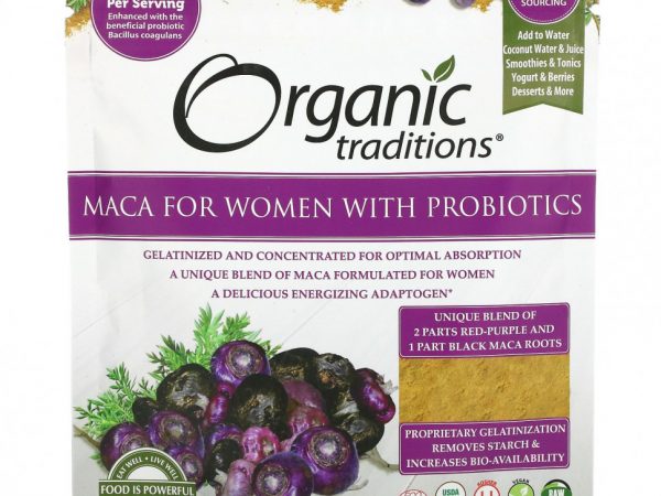Organic Traditions, Мака для женщин с пробиотиками, 150 г (5,3 унции)