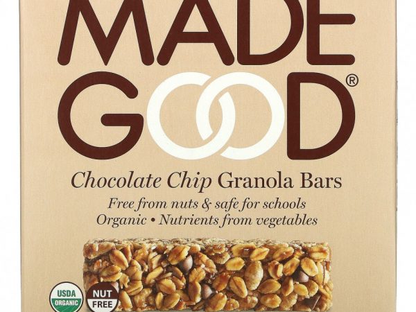 MadeGood, Батончики мюсли, шоколадная крошка, 6 батончиков, по 24 г (0,85 унции)