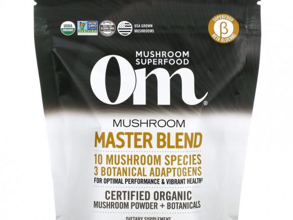 Om Mushrooms, Certified Organic Mushroom Powder + Botanicals, Mushroom Master Blend, 176 г (6,2 унции)