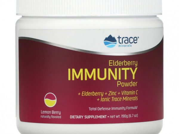 Trace Minerals ®, Elderberry Immmunity Powder, Lemon Berry, 6.7 oz (190 g)