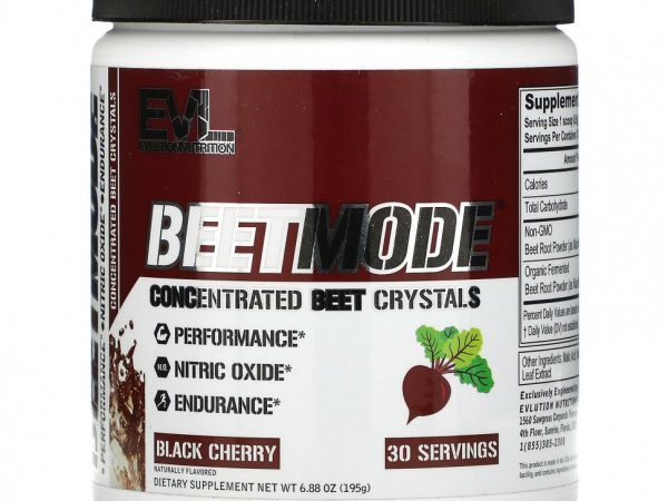 EVLution Nutrition, BeetMode, кристаллы концентрированной свеклы, черешня, 195 г (6,88 унции)