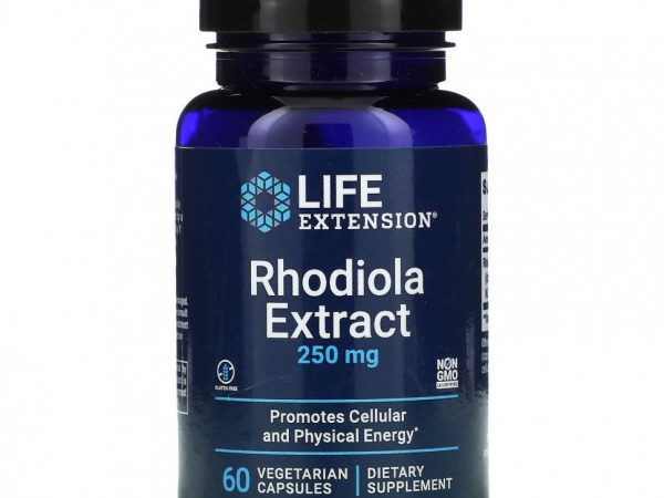 Life Extension, экстракт родиолы, 250 мг, 60 вегетарианских капсул