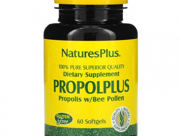 NaturesPlus, Propolplus, прополис с пчелиной пыльцой, 60 капсул