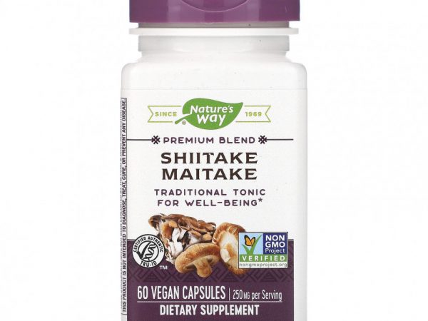 Nature's Way, Шиитаке майтаке, 250 мг, 60 вегетарианских капсул