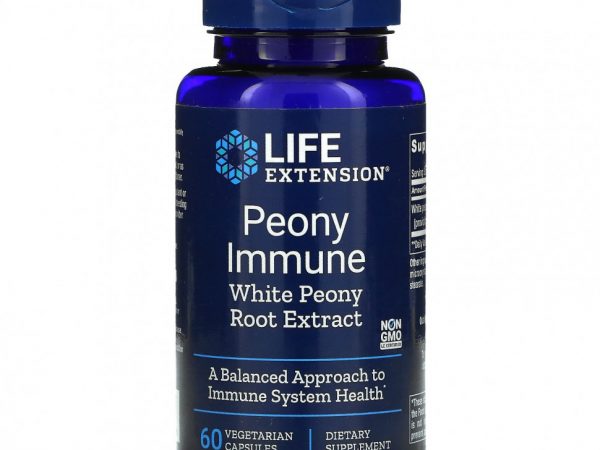Life Extension, добавка с пионом для укрепления иммунитета, 60 вегетарианских капсул