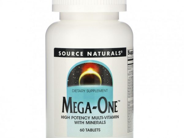Source Naturals, Mega-One, высокоэффективный мультивитамин с минералами, 60 таблеток